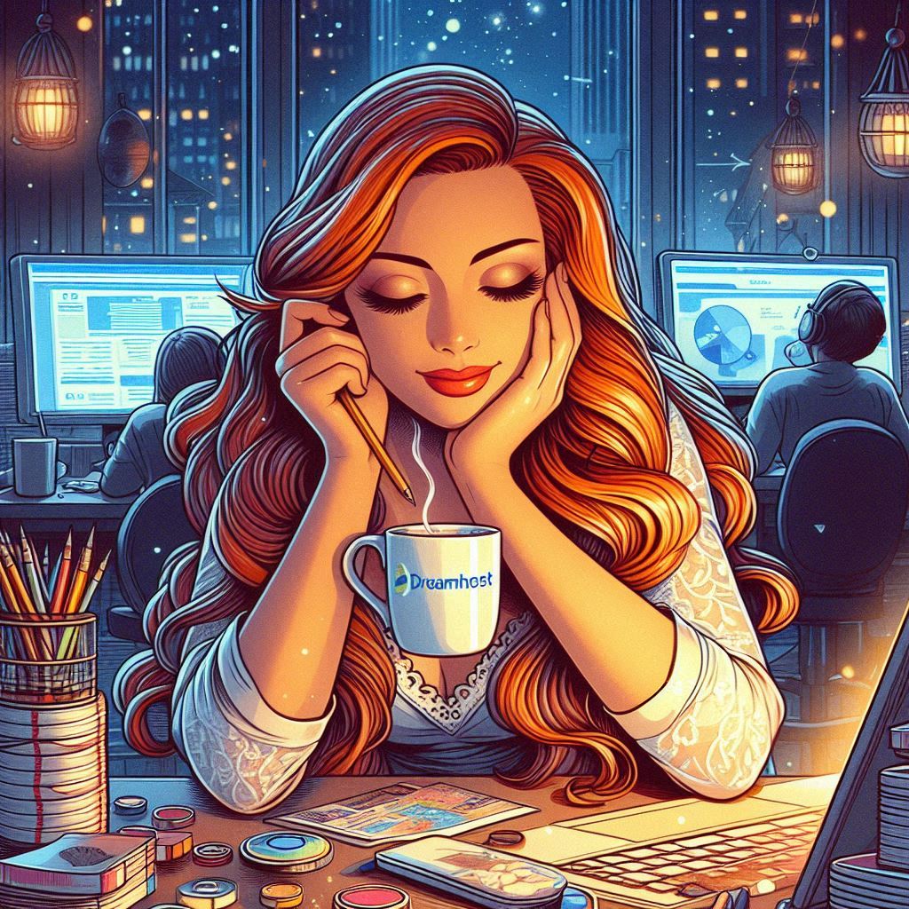 Creator for DreamHost..woman dreaming sitting up