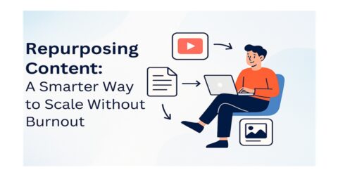Blue tone feature image for Repurposing Content article